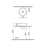 Vitra Outline Çanak Lavabo Yuvarlak, 40x40 cm, Mat Kum Beji - Görsel 2