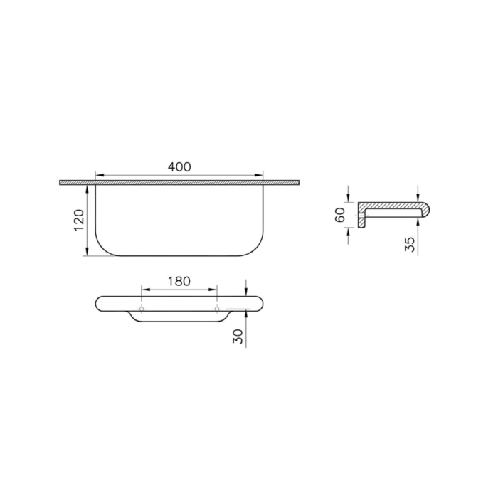 Vitra Liquid Seramik Raf 40 cm - 7307B403-0155 - Etajer - 2