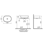 Vitra Geo Çanak Lavabo, Oval, 55x40 cm, Mat Kum Beji - 7427B022-0016 - Çanak Lavabo - 1