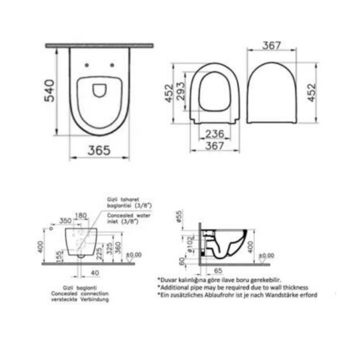 Vitra Sento Asma Klozet Rim-Ex, Gizli Montajlı, 54 cm, Mat Kum Beji - Görsel 2