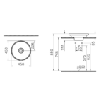 Vitra Gala Çanak Lavabo Yuvarlak, 45x45 cm, Beyaz - Görsel 3