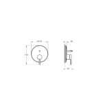 Vitra Minimax Round Ankastre Mekanik Banyo Bataryası, Minibox, Fırçalı Bakır - A4362024 - Ankastre Banyo Bataryası - 1