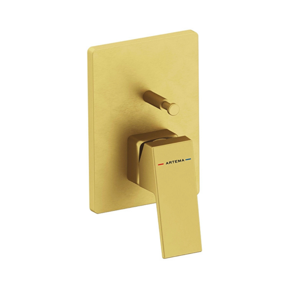 A4373225 Vitra Minimax Square Ankastre Banyo/Duş Bataryası, Minibox (Sıva Üstü Grubu), Fırçalı Altın - Görsel 1