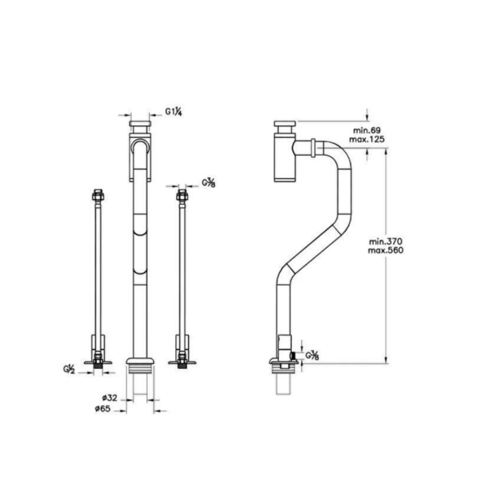 Vitra Monoblok Sifon Seti, Fırçalı Nikel - A4515734 - Lavabo Sifonu - 1