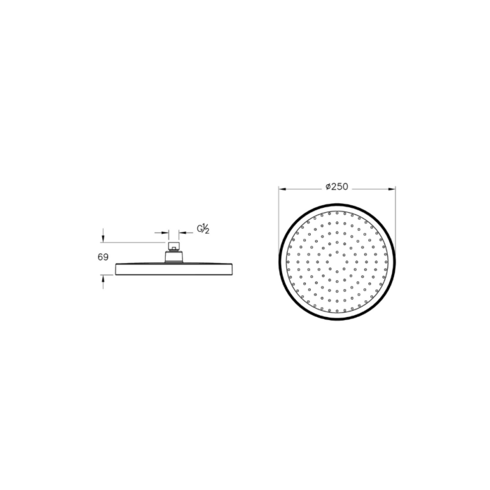 Vitra Core Round Duş Başlığı 1 Fonksiyonlu 25 cm, Soft Altın - Görsel 2
