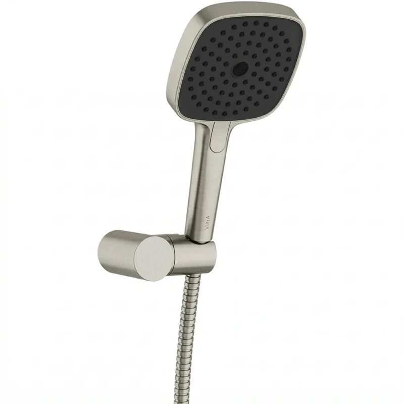 Vitra Prime Square El Duşu Takımı, 3 Fonksiyonlu 13 cm, Fırçalı Nikel - A4592534 - El Duşu Takımı