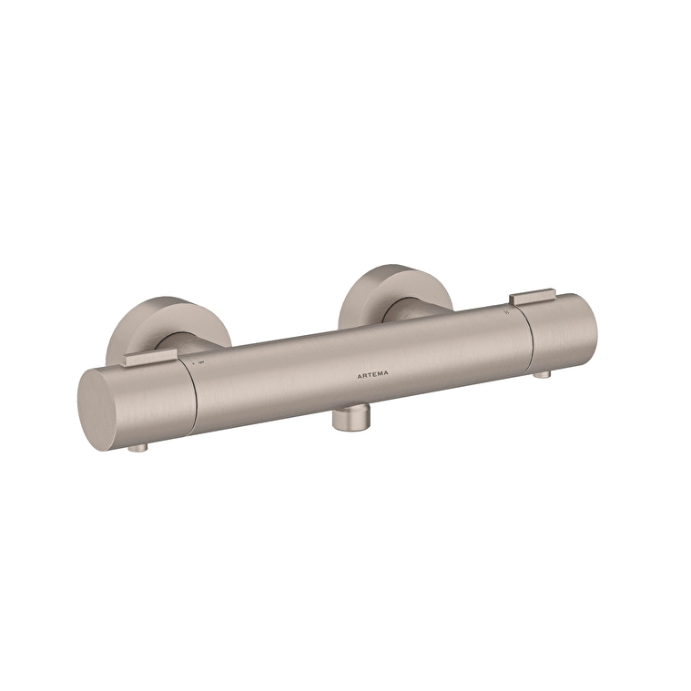 Artema Base Round Termostatik Duş Bataryası, Fırçalı Nikel - A4729934 - Termostatik Duş Bataryası