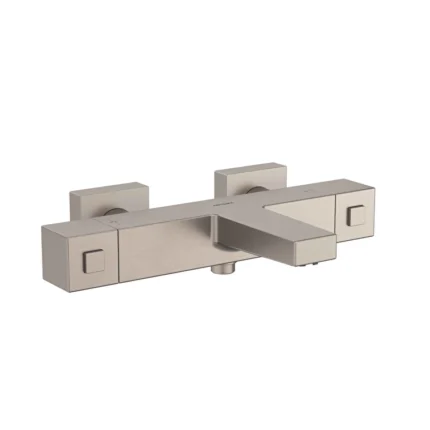 Artema Base Square Termostatik Banyo Bataryası, Fırçalı Nikel - A4730234 - Termostatik Banyo Bataryası