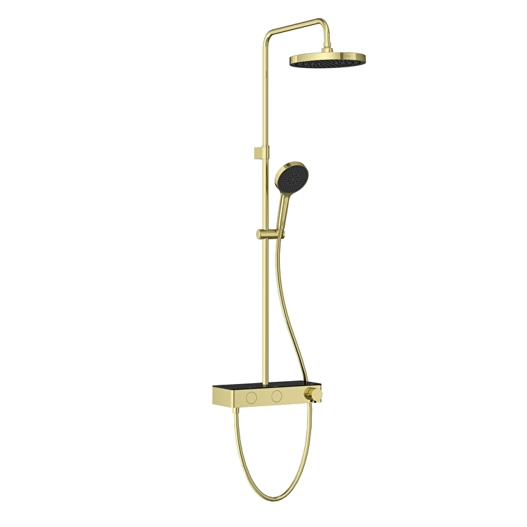 Artema Core Round 250 Termostatik Duş Bataryalı Duş Sistemi, Soft Altın - A4731174 - Duş Paneli ve Kolonu, Duş Setleri