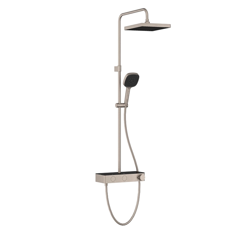 Vitra Core Square 250 Termostatik Duş Bataryalı Duş Sistem, Fırçalı Nikel - A4731234 - Duş Paneli ve Kolonu, Duş Setleri