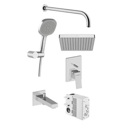 Vitra Minimax Square Ankastre Banyo Seti, Krom (A41949, A43732, A45915, A45913, A45652, A43595), Krom - A49325 - Ankastre Duş Setleri