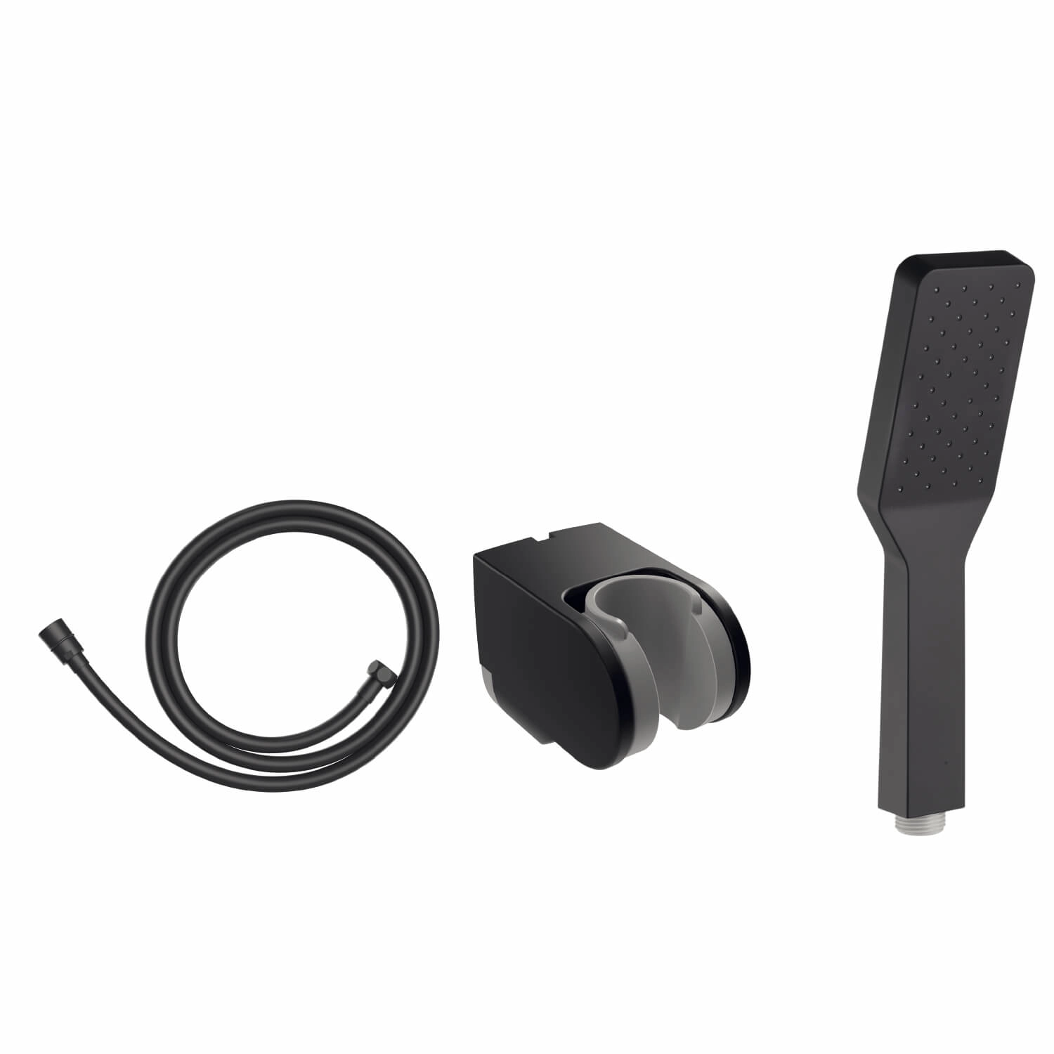 DS.SH120S Creavit Kireç Kırıcılı El Duşu Seti Mat Siyah Kare DS.SH120S - Görsel 1