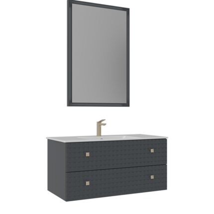 Orka Lapari Banyo Dolabı Takımı, 100 cm, Mat Antrasit, Asma - LAPARI100BDTMAAS - Banyo Dolapları