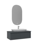 Orka Lentia Banyo Dolabı Takımı, 100 cm, Mat Antrasit, Yan Modüllü (100 cm) - LENTIA100BDTMAYMD - Banyo Dolabı Takımı