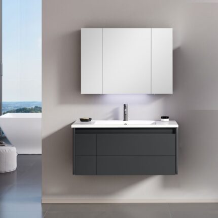 Orka Likya Banyo Dolabı Takımı, 100 cm, Mat Antrasit - LIKYA100BDTMA - Banyo Dolapları