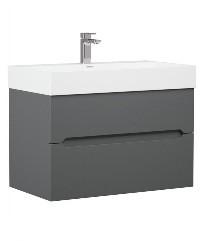 Orka Malta Banyo Dolabı Takımı, 100 cm, Mat Antrasit - MALTA100BDTMA - Banyo Dolabı Takımı - 1