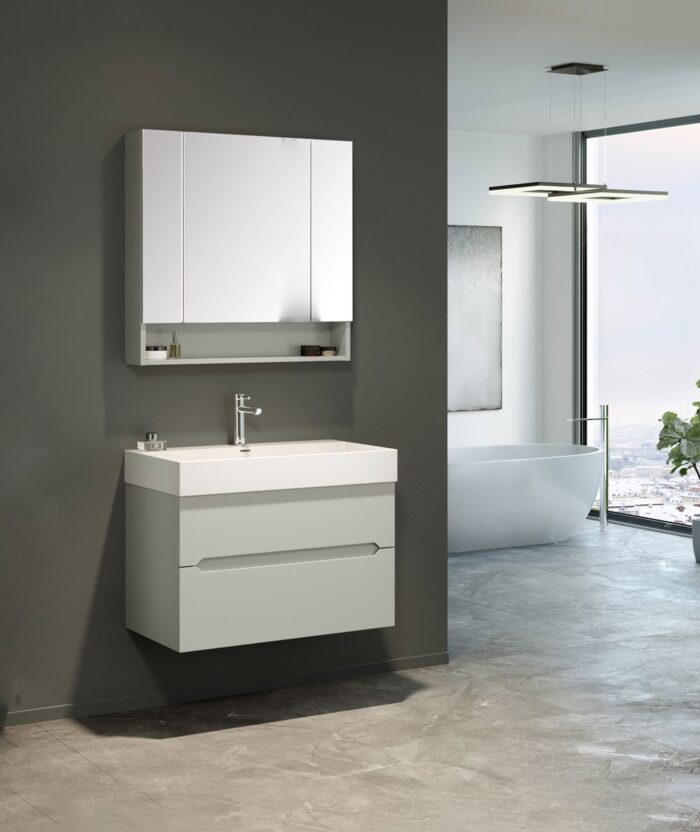 Orka Malta Banyo Dolabı Takımı, 100 cm, Mat Antrasit - MALTA100BDTMA - Banyo Dolabı Takımı - 2