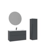 Orka Messina Banyo Dolabı Takımı, 100 cm, Mat Antrasit, Led Aynalı - MESSINA100BDTMALA - Banyo Dolabı Takımı