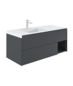 Orka Milano Banyo Dolabı Takımı, 100 cm, Mat Antrasit, Asma - MILANO100BDTMAAS - Banyo Dolabı Takımı - 1