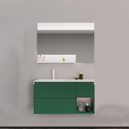 Orka Milano Banyo Dolabı Takımı, 120 cm, Mat Yeşil - MILANO120BDTMY - Banyo Dolapları