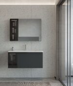 Orka Pure Banyo Dolabı Takımı, 100 cm, Mat Antrasit - PURE100BDTMA - Banyo Dolapları