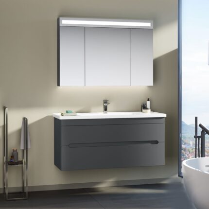 Orka Varna Banyo Dolabı Takımı, 100 cm, Mat Antrasit - VARNA100BDTMA - Banyo Dolapları