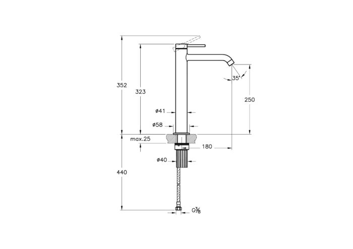 Artema Minimax Round Çanak Lavabo Bataryası, Fırçalı Altın - A4353425 - Çanak Lavabo Bataryası - 1