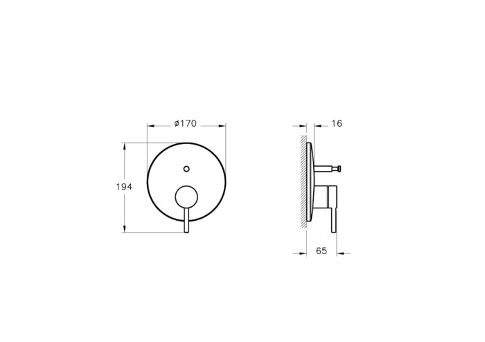 Vitra Minimax Round Ankastre Mekanik Banyo Bataryası, Minibox, Fırçalı Altın - A4362025 - Ankastre Banyo Bataryası - 1