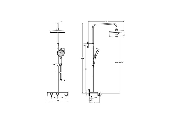 W-A47311 Artema Core Round 250 Termostatik Duş Bataryalı Duş Sistemi, Soft Altın - A4731174 - Duş Paneli ve Kolonu, Duş Setleri - 1