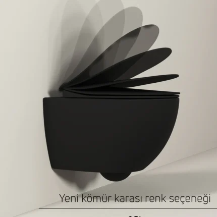 Creavit Free Rim-Off Asma Klozet Kömür Karası FE322-00KK00E-0000 - FE322-00KK00E-0000 - Asma Klozet