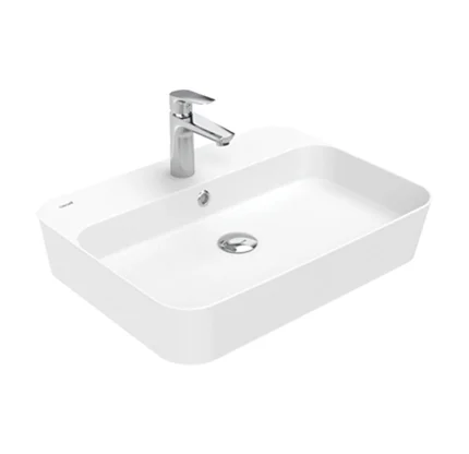 Creavit Loop 60 cm Tezgah Üstü İnce Lavabo Extra Beyaz LP061-00CB00E-0000 - LP061-00CB00E-0000 - Çanak Lavabo, Tezgah Üstü Lavabo