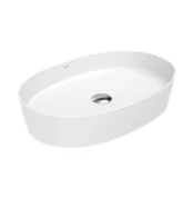 Creavit Loop 60 cm Tezgah Üstü Oval İnce Lavabo Extra Beyaz LP160-00CB00E-0000 - LP160-00CB00E-0000 - Çanak Lavabo, Tezgah Üstü Lavabo