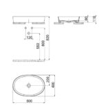 Creavit Loop 60 cm Tezgah Üstü Oval İnce Lavabo Extra Beyaz LP160-00CB00E-0000 - LP160-00CB00E-0000 - Çanak Lavabo, Tezgah Üstü Lavabo - 2