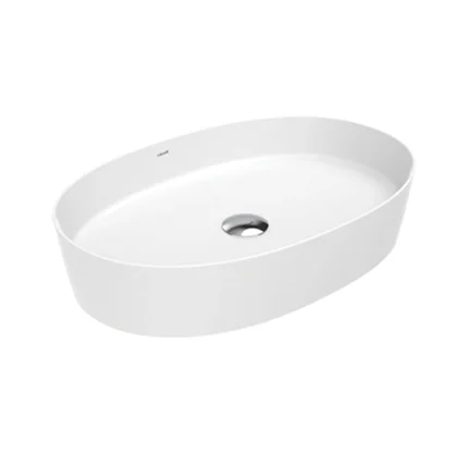 Creavit Loop 60 cm Tezgah Üstü Oval İnce Lavabo Extra Beyaz LP160-00CB00E-0000 - LP160-00CB00E-0000 - Çanak Lavabo, Tezgah Üstü Lavabo