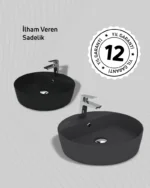 Creavit Loop Yuvarlak Çanak Lavabo 45 cm Şeftali Tüyü LP146-00ST00E-0000 - LP146-00ST00E-0000 - Çanak Lavabo, Tezgah Üstü Lavabo - 3