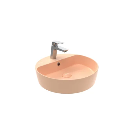 Creavit Loop Yuvarlak Çanak Lavabo 45 cm Şeftali Tüyü LP146-00ST00E-0000 - LP146-00ST00E-0000 - Çanak Lavabo, Tezgah Üstü Lavabo