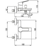 Creavit Luna Banyo Bataryası Krom BT.LN2500 - BT.LN2500 - Banyo Bataryası - 1