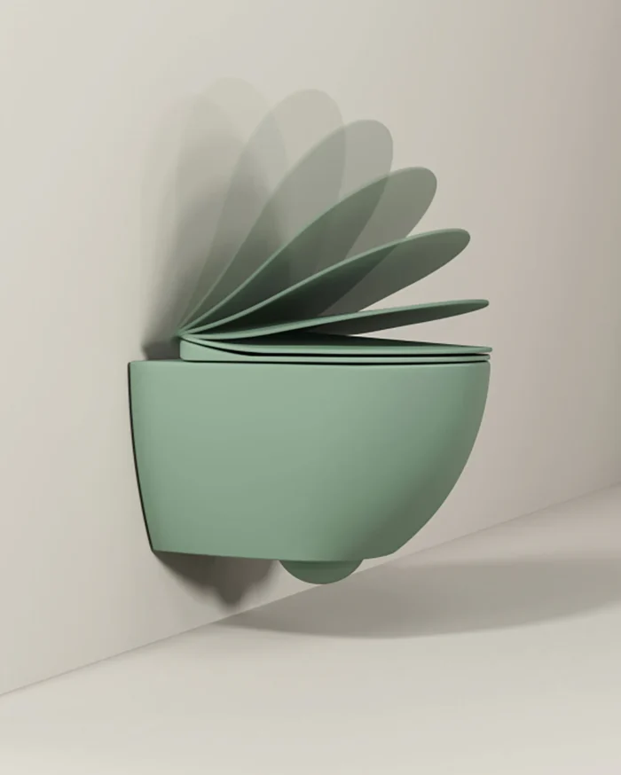 Creavit Rim-Off Kanalsız Asma Klozet Mat Nil Yeşili FE322-00NY00E-0000 - FE322-00NY00E-0000 - Asma Klozet - 1