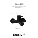 Creavit Sharp Banyo Bataryası Mat Siyah BT.SR2510S - BT.SR2510S - Banyo Bataryası - 1
