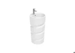 Creavit Spiral Monoblok Lavabo Delikli Extra Beyaz CL084-00CB00E-0000 - CL084-00CB00E-0000 - Monoblok Bütün Lavabo