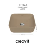 Creavit Ultra Kare Çanak Lavabo 40 cm Extra Cappucino Mat UL040-00CM00E-0000 - UL040-00CM00E-0000 - Çanak Lavabo, Tezgah Üstü Lavabo - 2