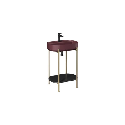 Isvea Puno Art Metal Profil Lavabo Ünitesi, 60 cm, Bordo Lavabolu - 29PNS008062I - Banyo Alt Modülleri, Ayaklı Lavabo