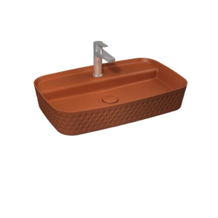 Isvea Rondini Tezgah Üstü Lavabo 65 cm, Terracotta - 10RO65065-2U - Çanak Lavabo, Tezgah Üstü Lavabo