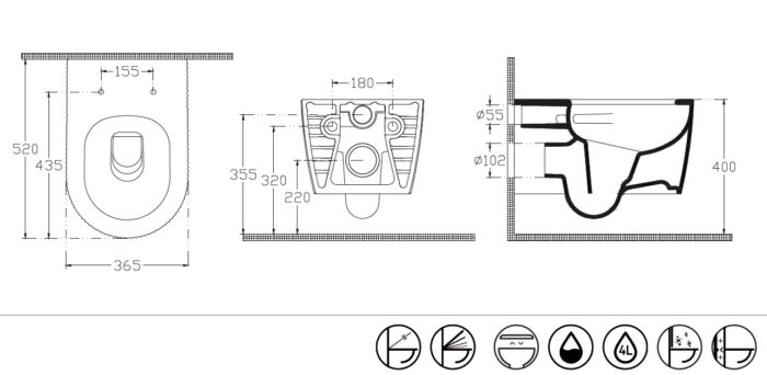 Isvea Sintesi Asma Klozet - Vortex Petrol Yeşili - 10SI02001-2P - Asma Klozet - 1