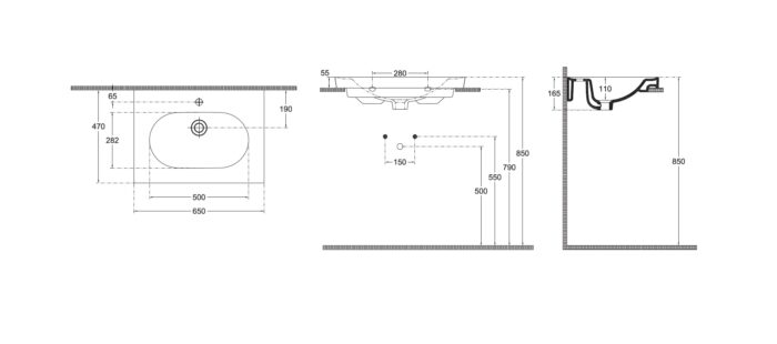 Isvea Sistema R Tezgah Üstü Lavabo, 65 cm - 10SR50065 - Çanak Lavabo, Tezgah Üstü Lavabo - 1