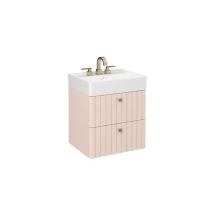 Isvea Vea Lavabo Ünitesi, Fırçalı Altın Kulplu, 60 cm, Rosa - 21MNS011162I - Banyo Dolapları, Banyo Alt Modülleri
