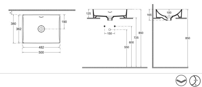 Isvea Vea Tezgah Üstü Lavabo, 50 cm - 10VAS6050I - Çanak Lavabo, Tezgah Üstü Lavabo - 1