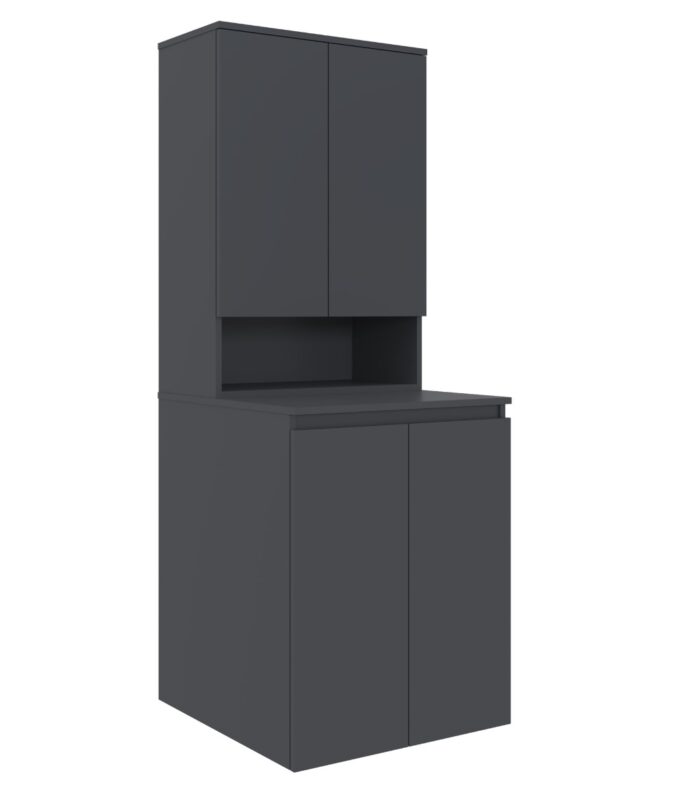 Orka Lume Çamaşır Makinesi Dolabı, 70 cm, Mat Antrasit - LUME70CMDMA - Çamaşır Makinesi Dolabı