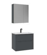 Orka Messina Banyo Dolabı Takımı, 65 cm, Mat Antrasit, Ayna Dolaplı - MESSINA65BDTMAAD - Banyo Dolapları