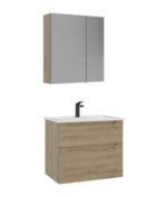 Orka Messina Banyo Dolabı Takımı, 65 cm, Meşe, Ayna Dolaplı - MESSINA65BDTMSAD - Banyo Dolapları